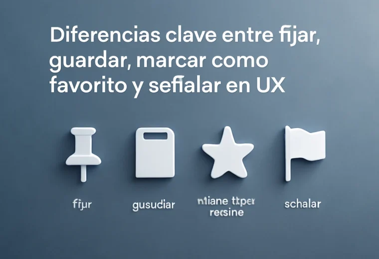 Diferencias clave entre fijar, guardar, marcar como favorito y señalar en UX