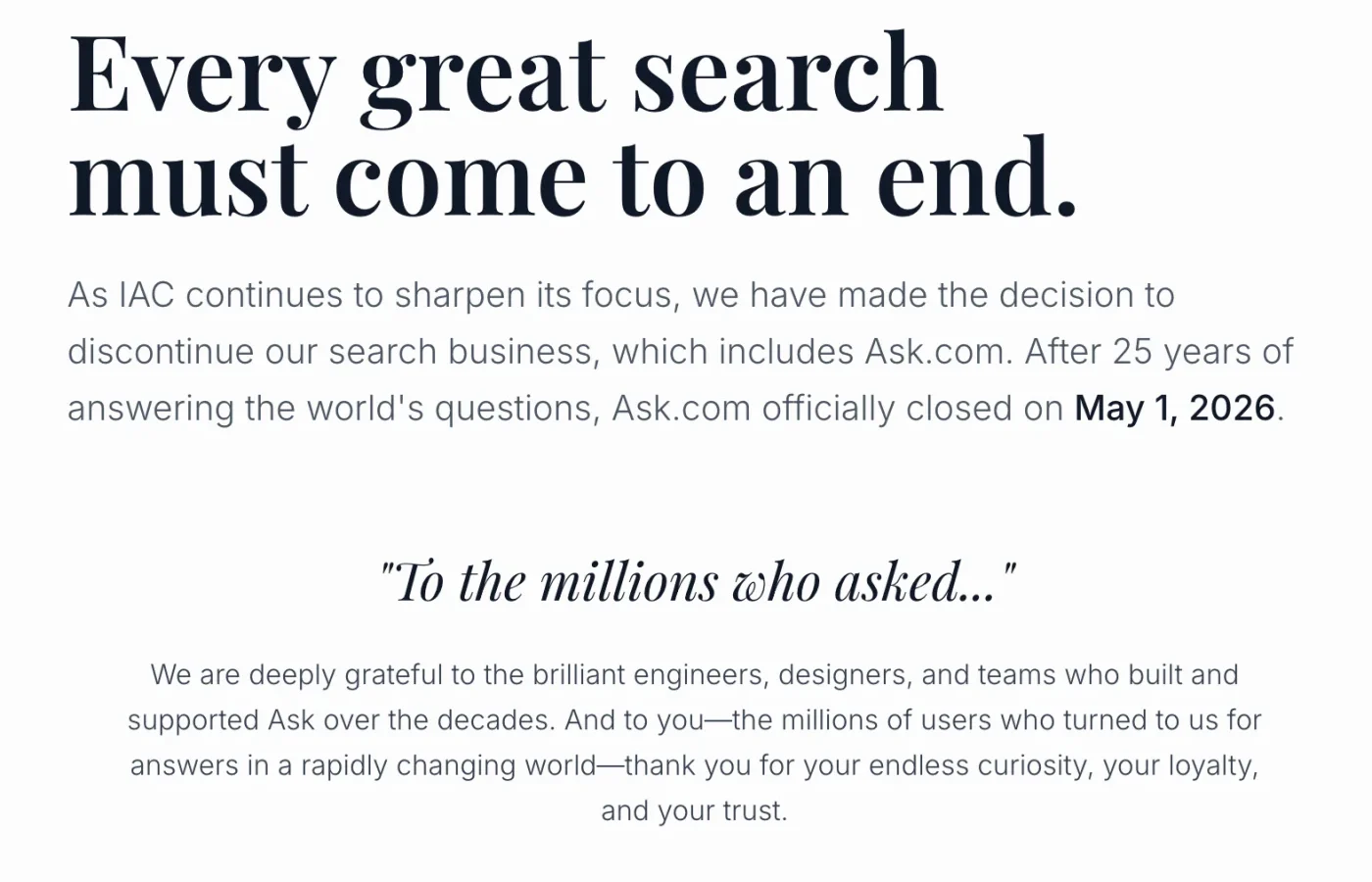 El cierre de Ask.com: Un hito tras 25 años de búsqueda en línea