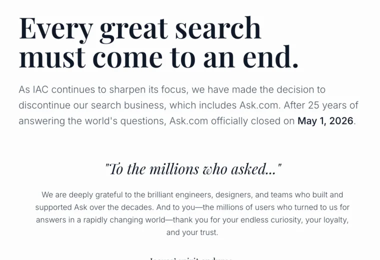 El cierre de Ask.com: Un hito tras 25 años de búsqueda en línea