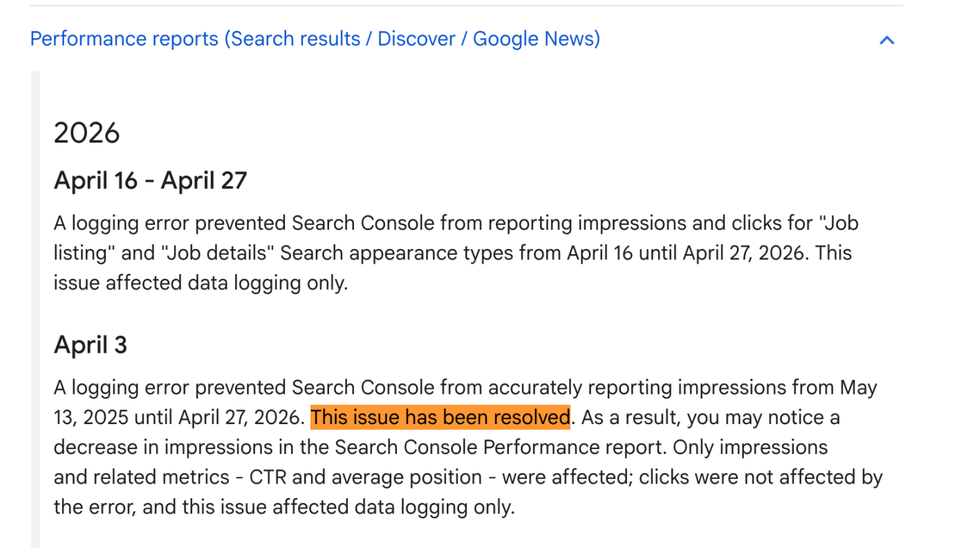 Google fixes Search Console’s year-long data logging issue – well, kind of