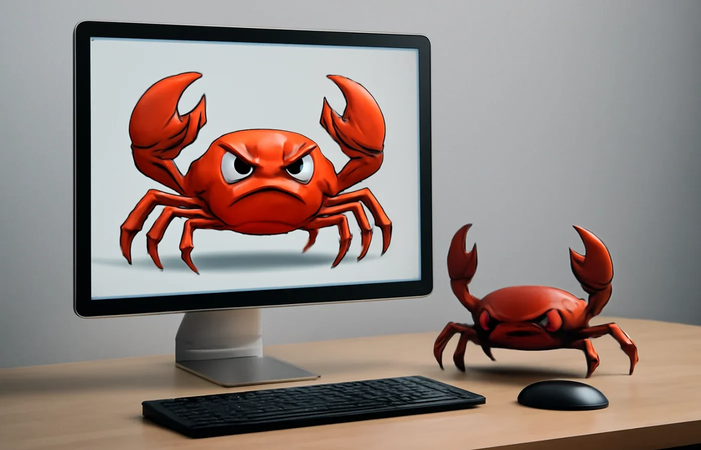 I made a desktop crab that bullies you back