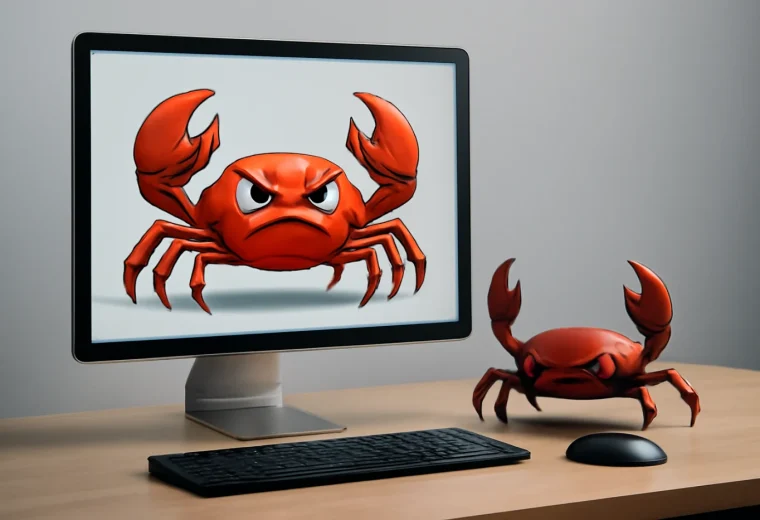 I made a desktop crab that bullies you back