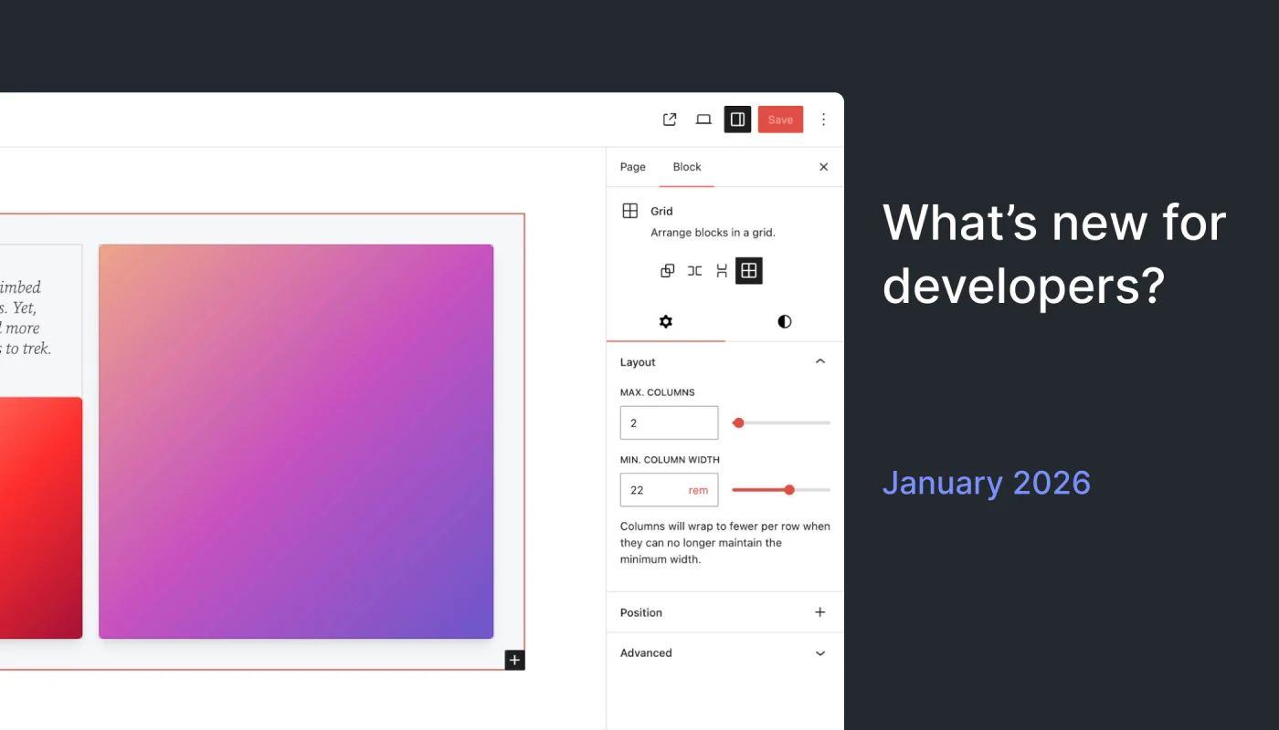Novedades para desarrolladores en WordPress: enero de 2026
