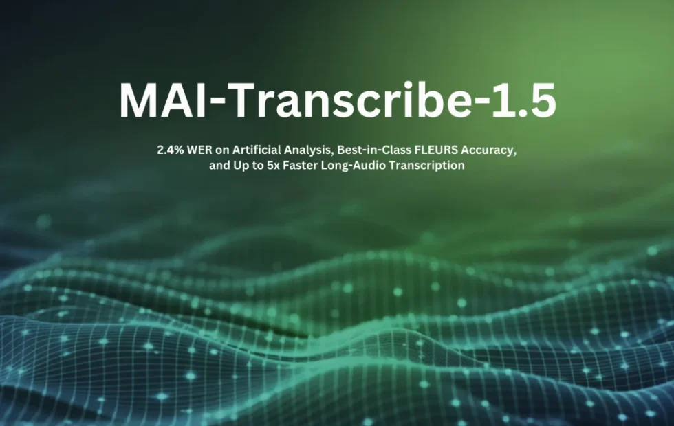 Microsoft revoluciona la transcripción con MAI-Transcribe-1.5