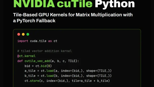 Optimización de GPU en Python: Añadiendo Vectores y Matrices con NVIDIA cuTile