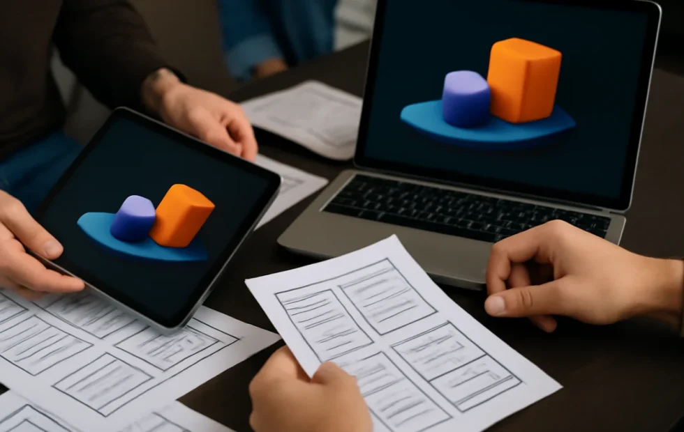 Un universo 3D sin modelos: creatividad y código en un portafolio único