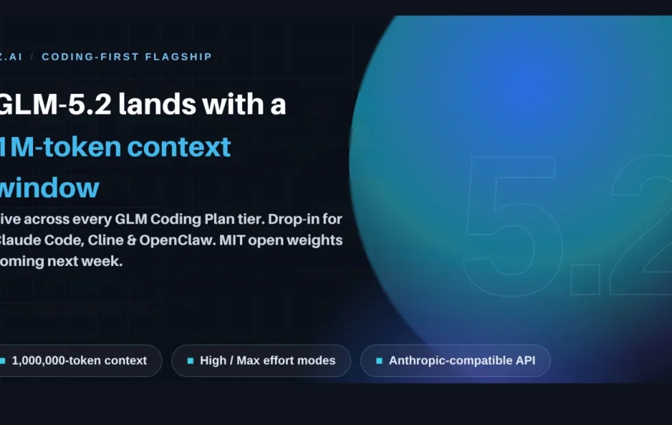 Z.ai lanza GLM-5.2 con ventana de contexto de 1 millón de tokens