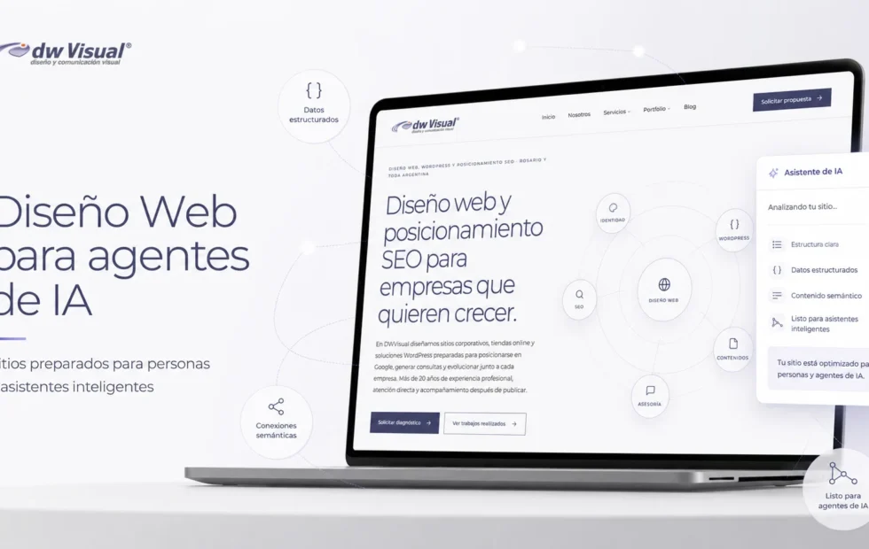 Diseño web para agentes de inteligencia artificial: la nueva frontera del SEO. Imagen destacada sobre diseño web para agentes de inteligencia artificial. publicada en Posicionamien