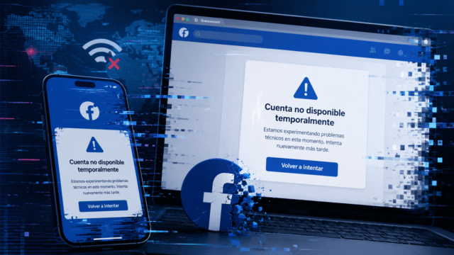 Facebook caído hoy: usuarios reciben el mensaje “Cuenta no disponible temporalmente”