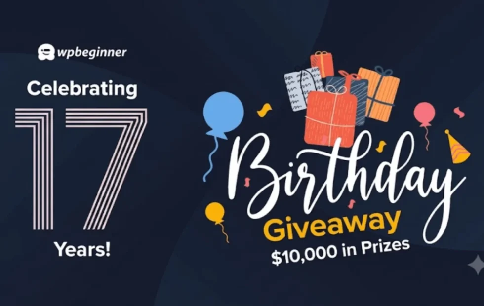WPBeginner celebra 17 años impulsando a la comunidad WordPress con sorteos